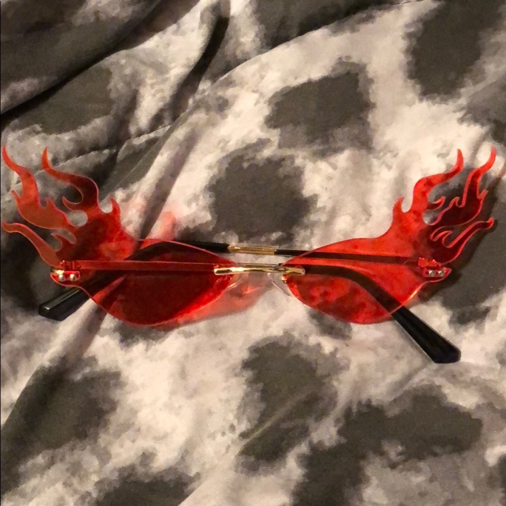 Flame Red & Gold Sunglasses
